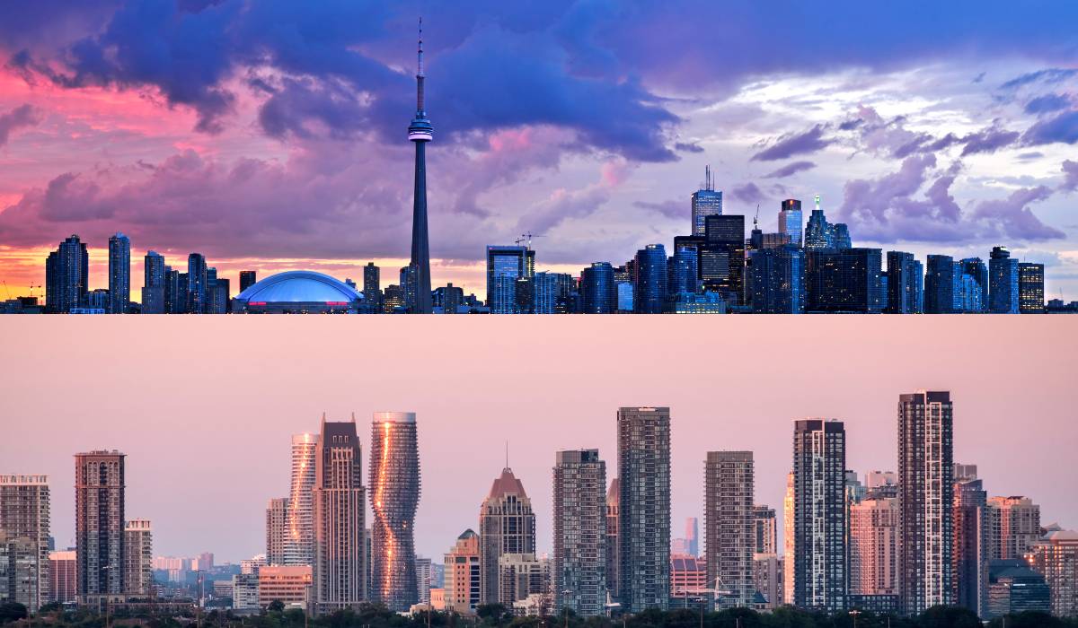 Toronto and Mississauga skyline